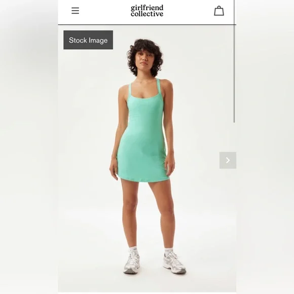 Girlfriend Collective Breeze RIB Bea Banded Dress - Size L - Picture 1 of 3